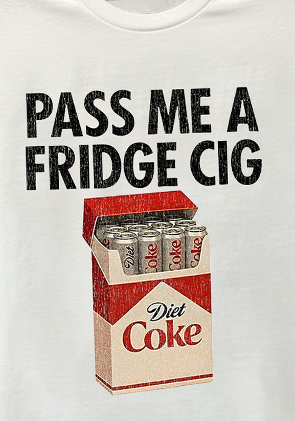 PASS ME A FRIDGE CIG VINTAGE WHITE T-SHIRT