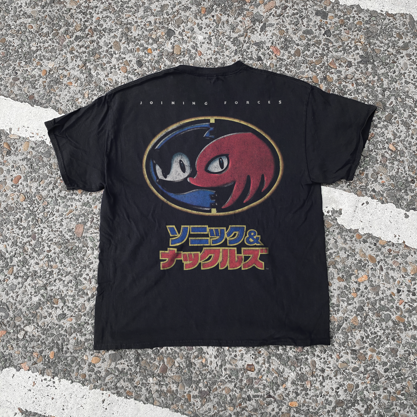 RAREm 1994 JAPANESE 'SONIC & KNUCKLES' VINTAGE BLACK WASHED TEE
