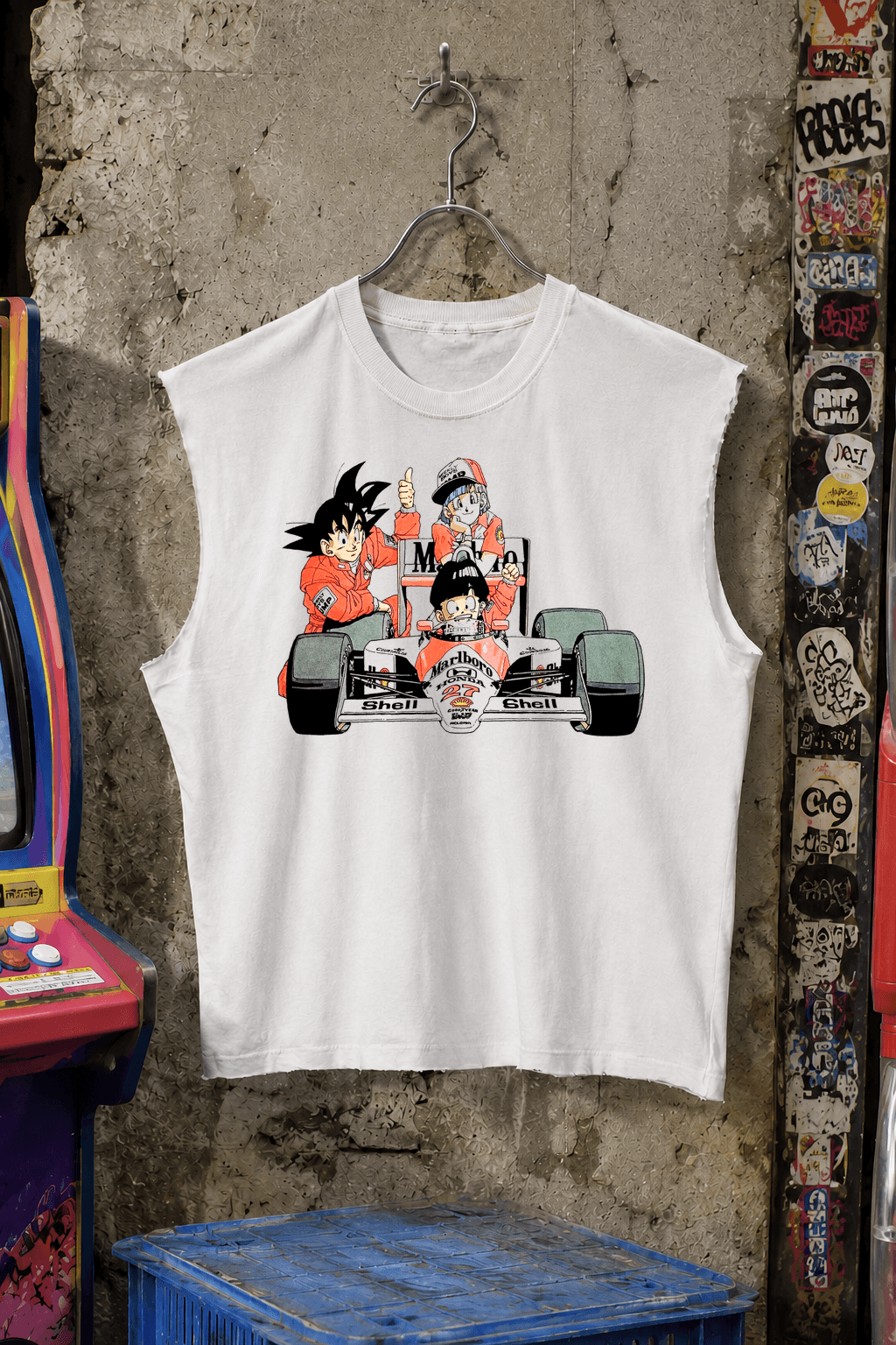 Dragon Ball X Marlboro White Cut Off Tee