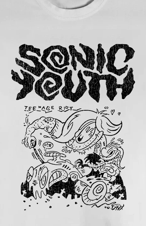 RARE SONIC YOUTH TEENAGE RIOT VINTAGE WHITE T-SHIRT