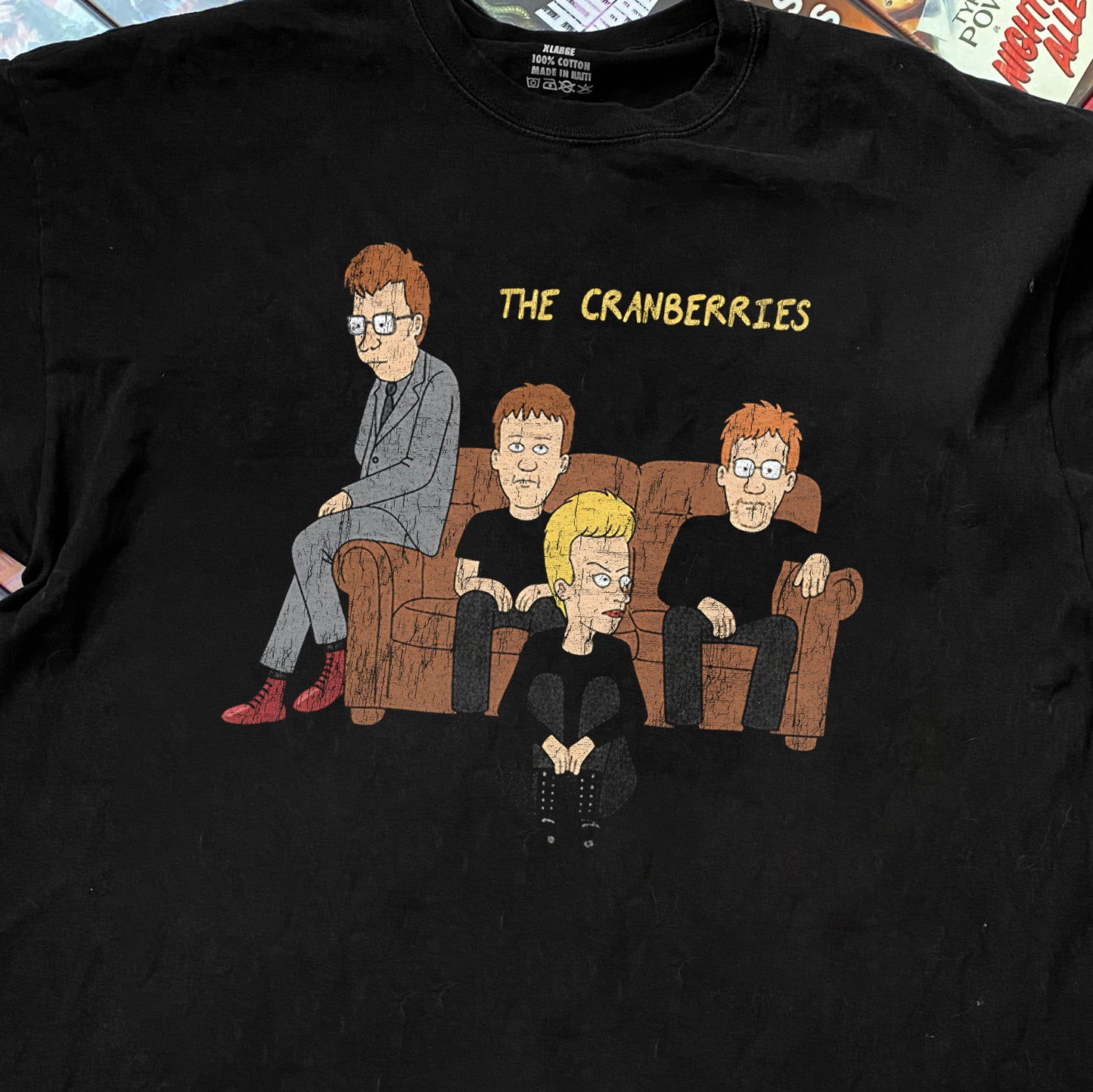 THE CRANBERRIES PARODY VINTAGE WASHED BLACK T-SHIRT