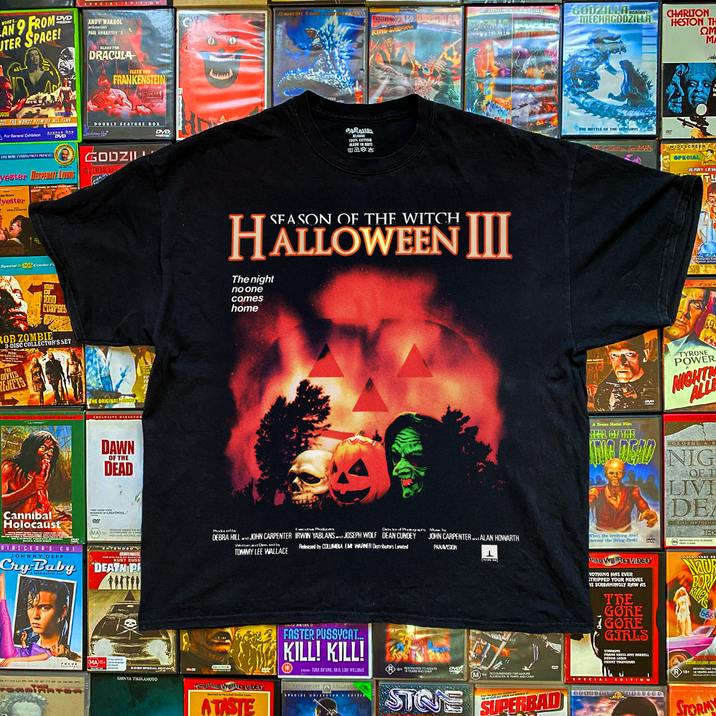 1982 HALLOWEEN 3 'SEASON OF THE WITCH' PROMO VINTAGE WASHED BLACK TEE