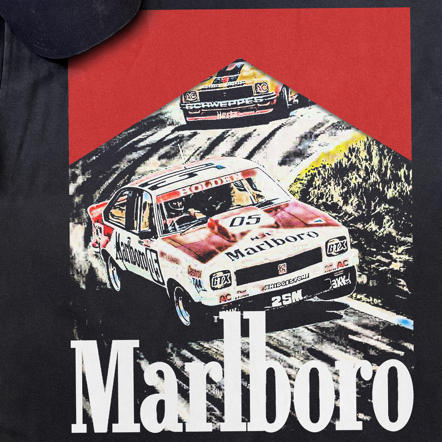 Rally Racing Vintage Black T-Shirt