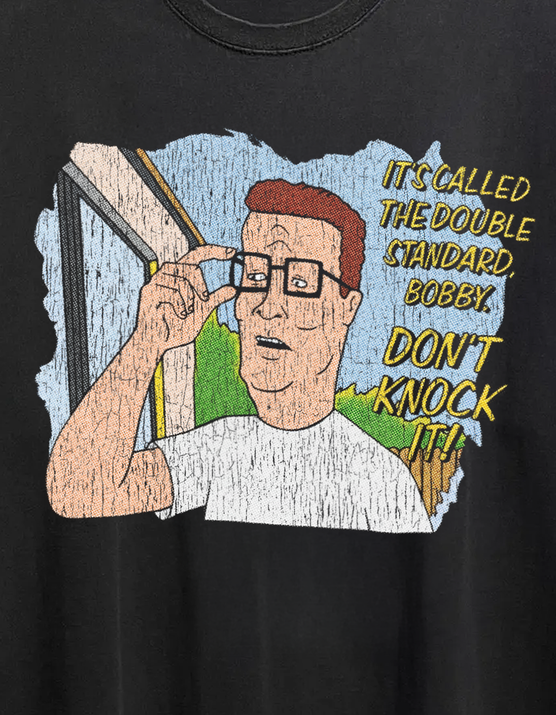 King Of The Hill "Double Standard" Washed Black Tee
