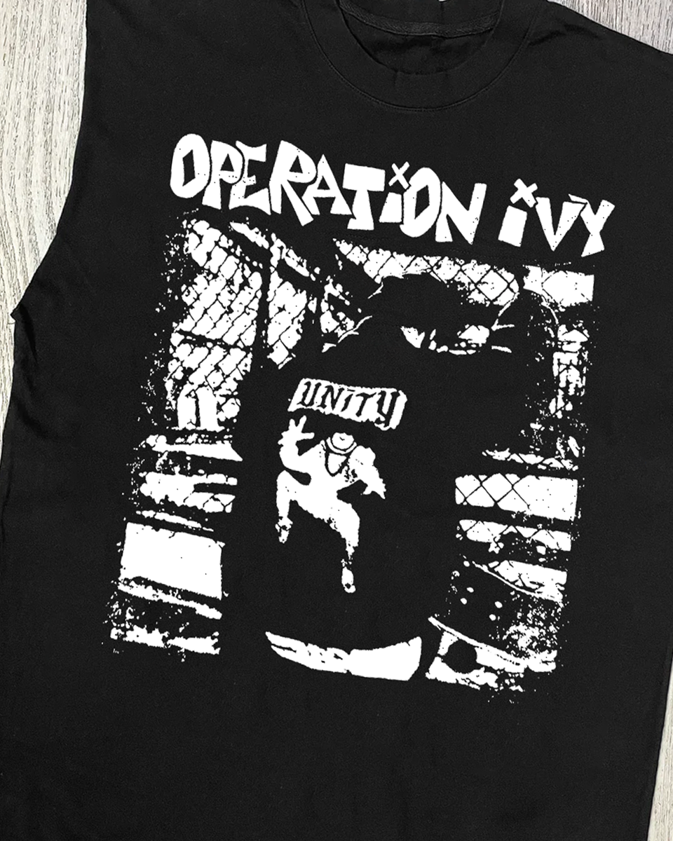 OP IVY CUT-OFF VINTAGE BLACK SHIRT