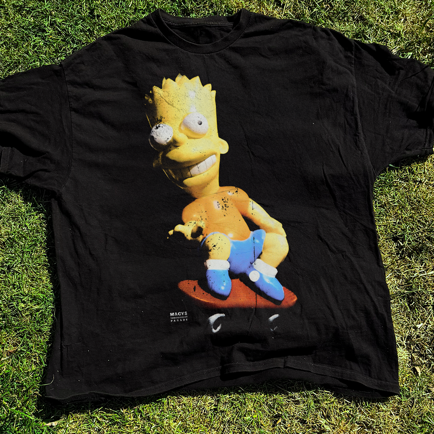 90s MACY'S 'THANKSGIVING BART' VINTAGE WASHED BLACK TEE