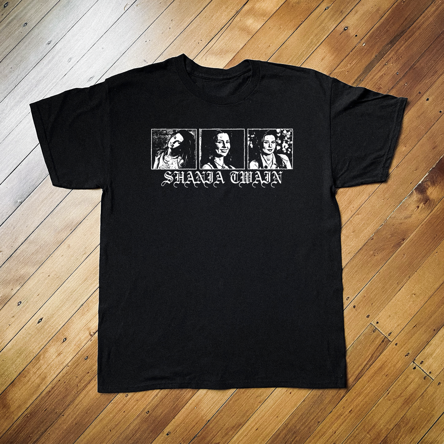 Shania Twain Hardcore Punk Black T-Shirt