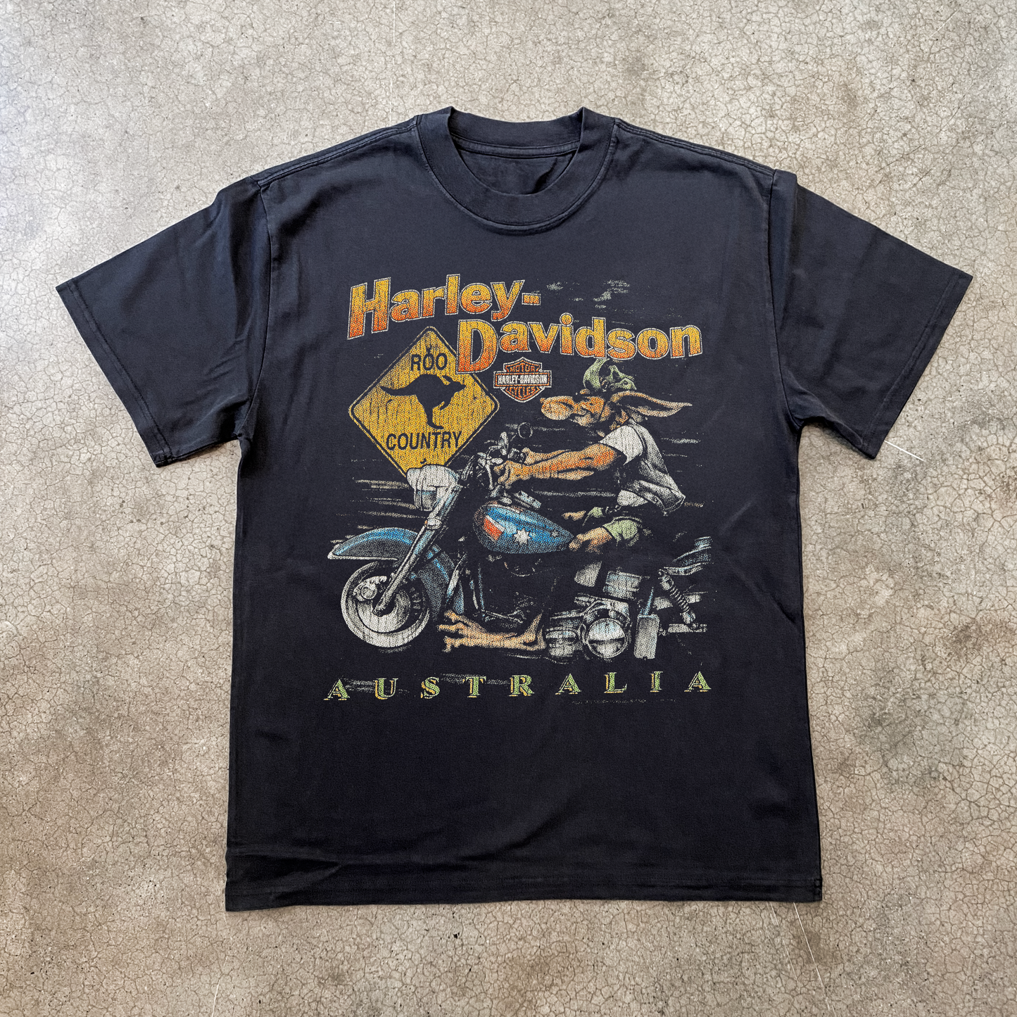 Australian Vintage Harley Davidson Black T-Shirt