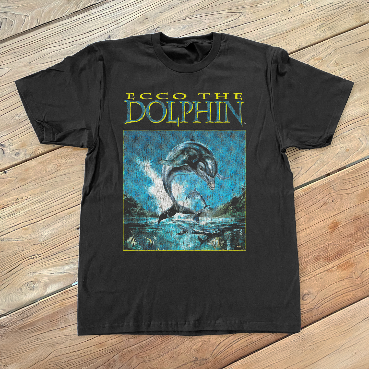 Ecco The Dolphin Vintage Black T-Shirt