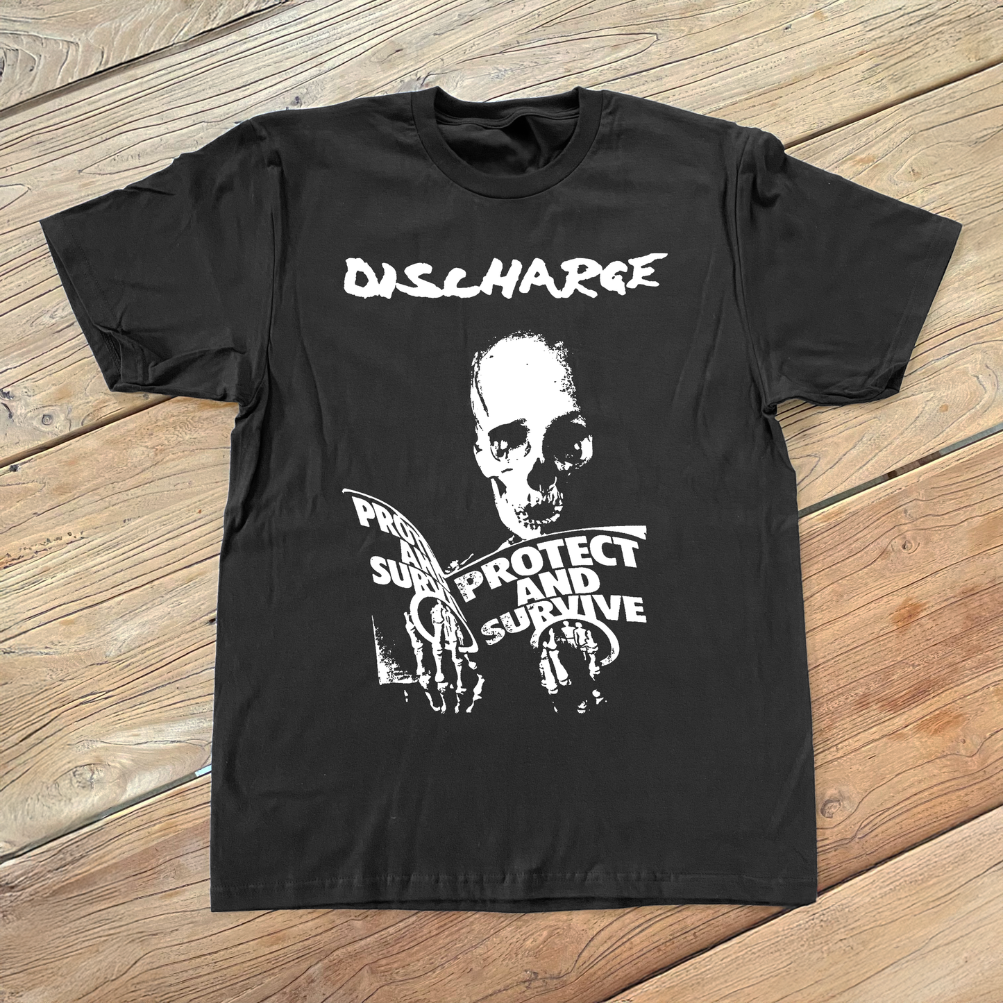 Discharge Protect & Survive Black T-Shirt