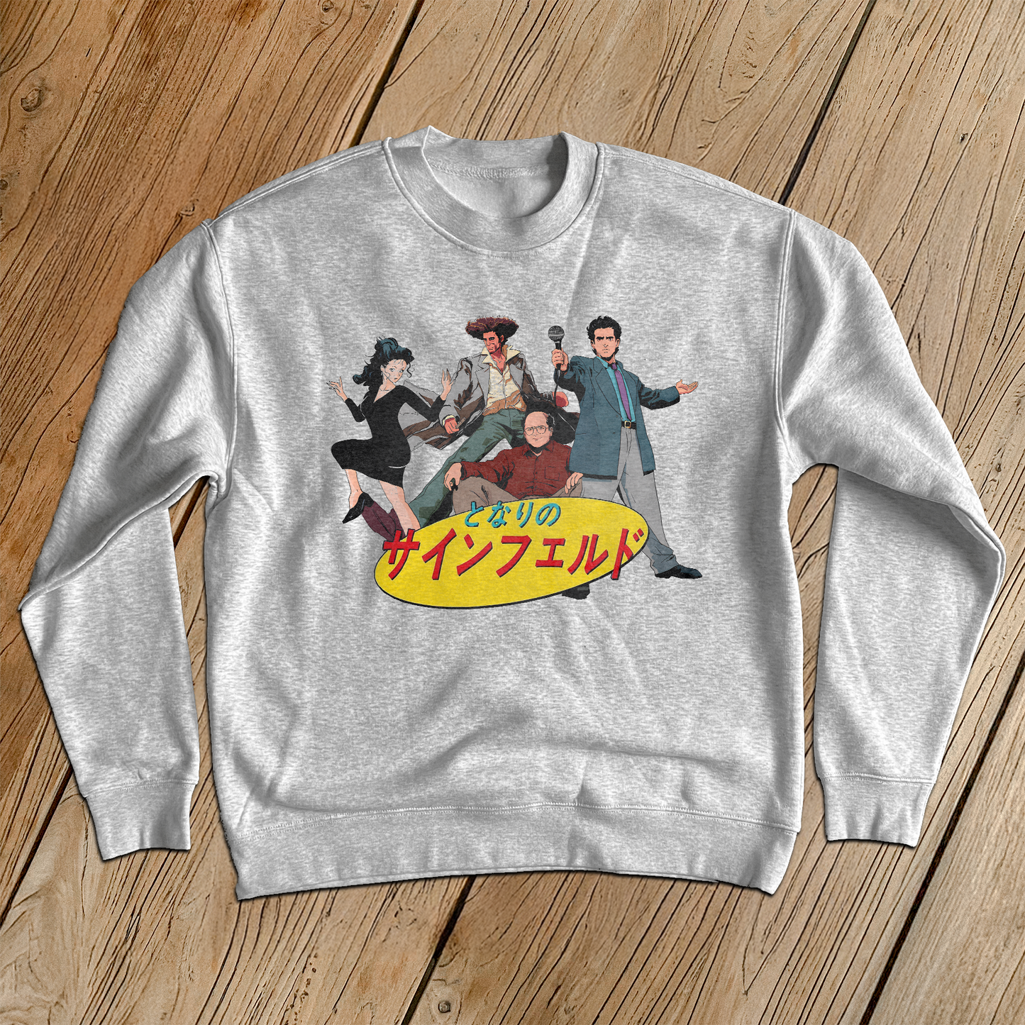 'Seinfeld Anime' Grey Crewneck