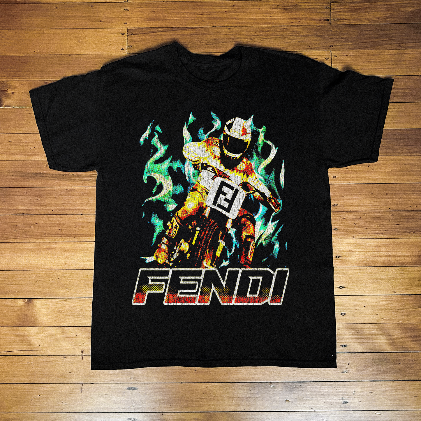 Designer Racing Vintage Black T-Shirt