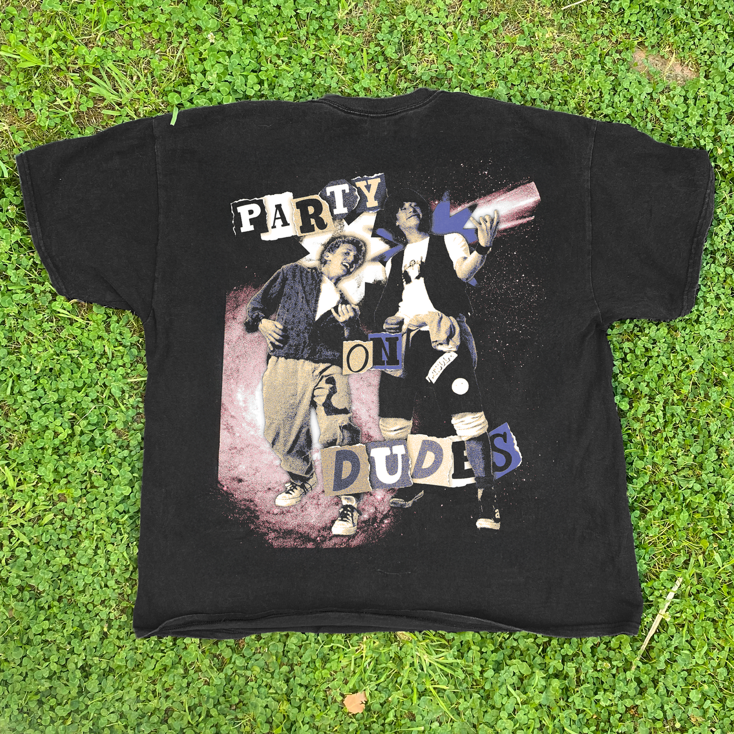 Bill And Ted 'Party On, Dudes' Vintage Black T-Shirt