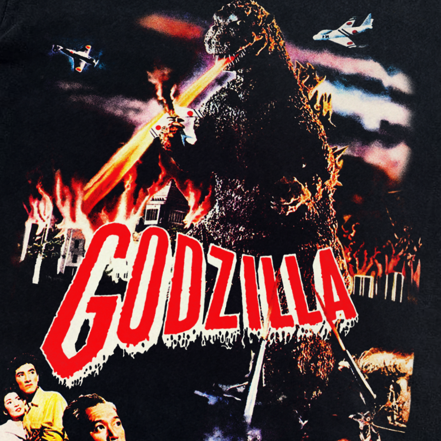 Vintage 80S 'Godzilla Classic' Movie Promo Black T-Shirt