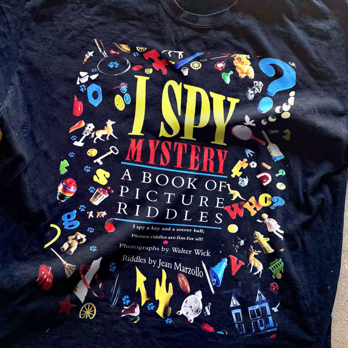 90S Promo 'I Spy: Mystery' Washed Black T-Shirt