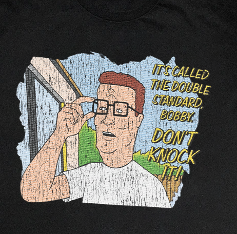 King Of The Hill "Double Standard" Washed Black Tee