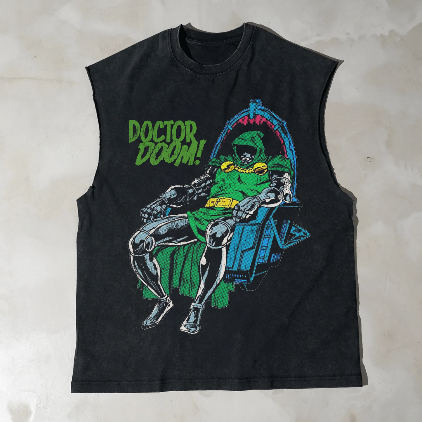 'DR. DOOM' CUT-OFF BLACK TEE