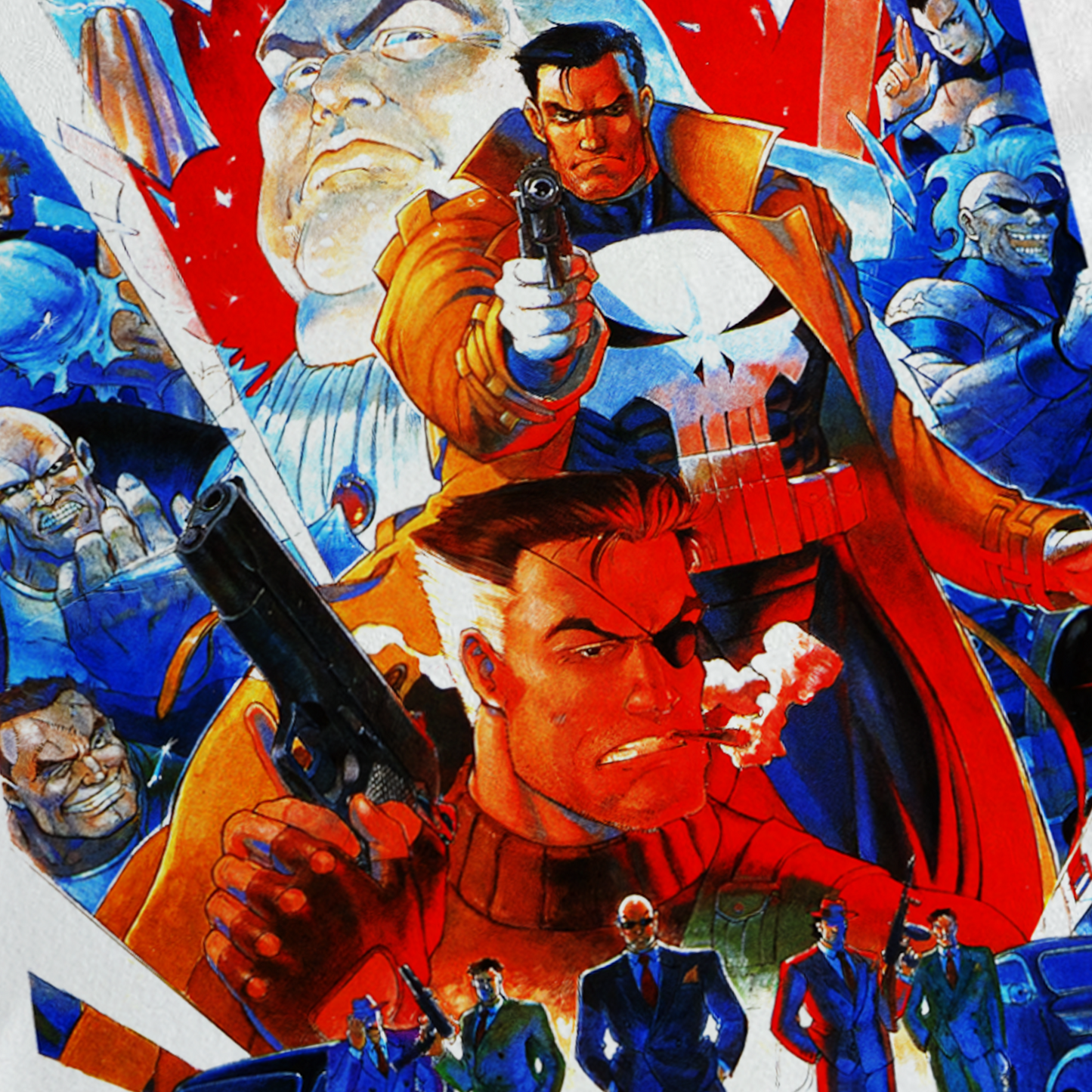 Japanese Vintage 'Punisher' Illustration White T-Shirt