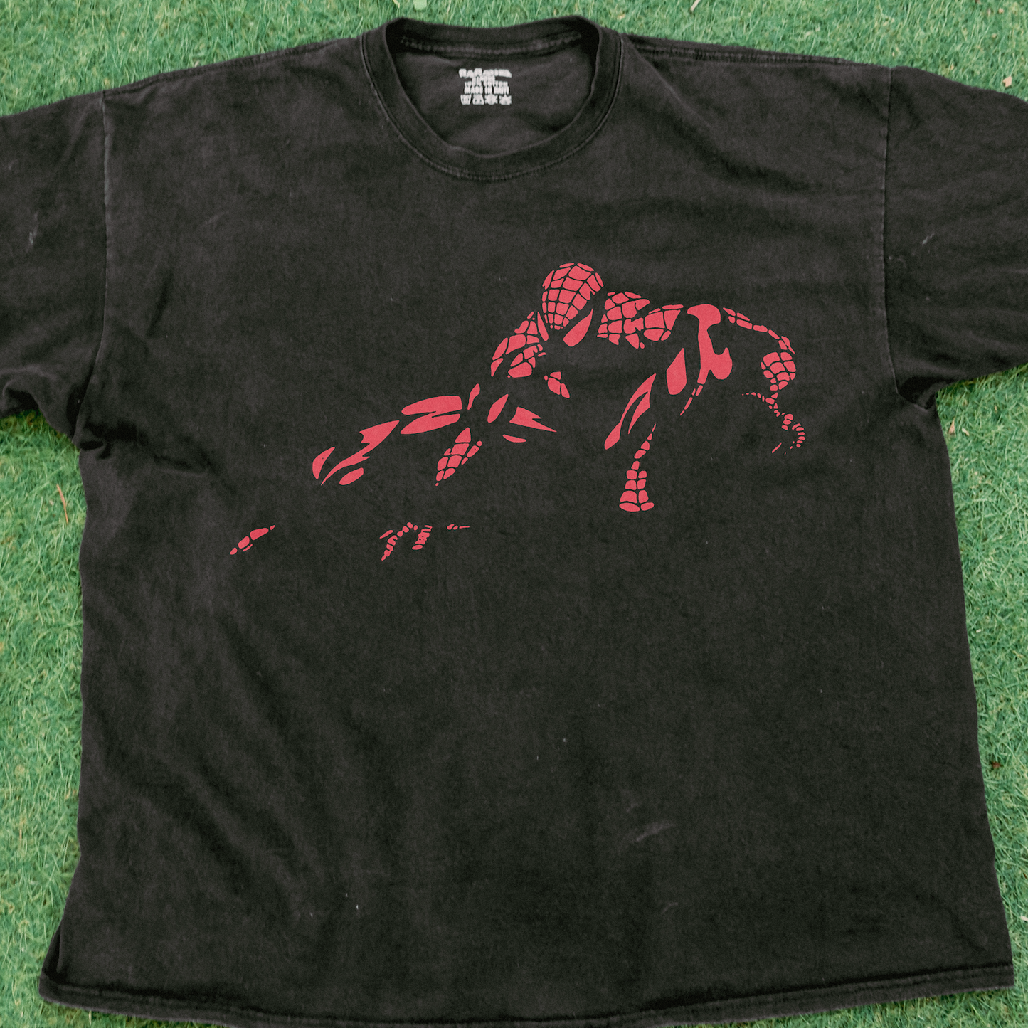Spider 'Crouch' Man Vintage Washed Black Tee