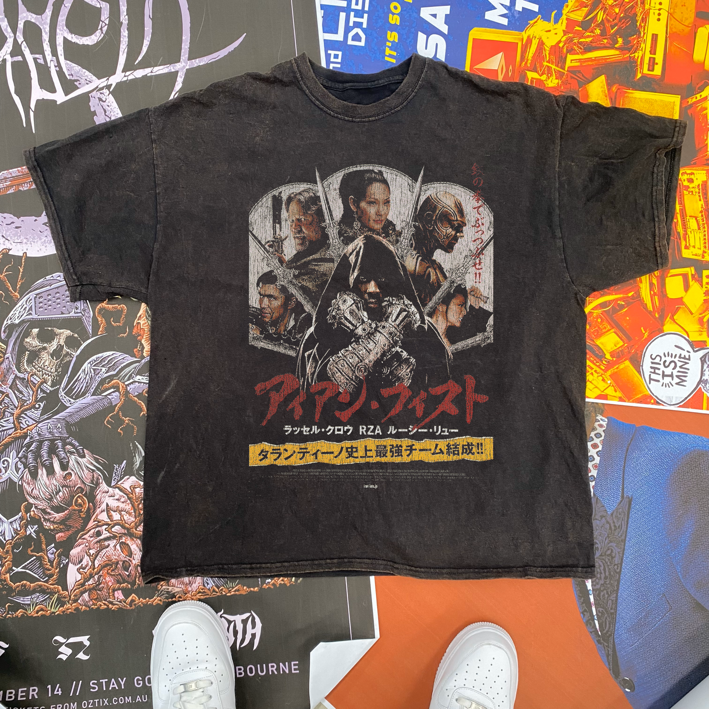 Man With The Iron Fists Vintage Black T-Shirt