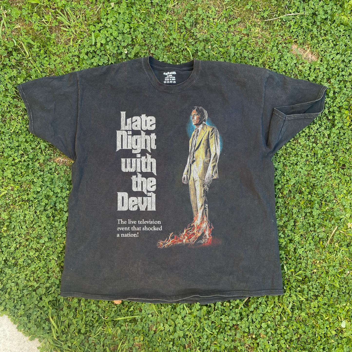 Late Night With The Devil Vintage Black T-Shirt