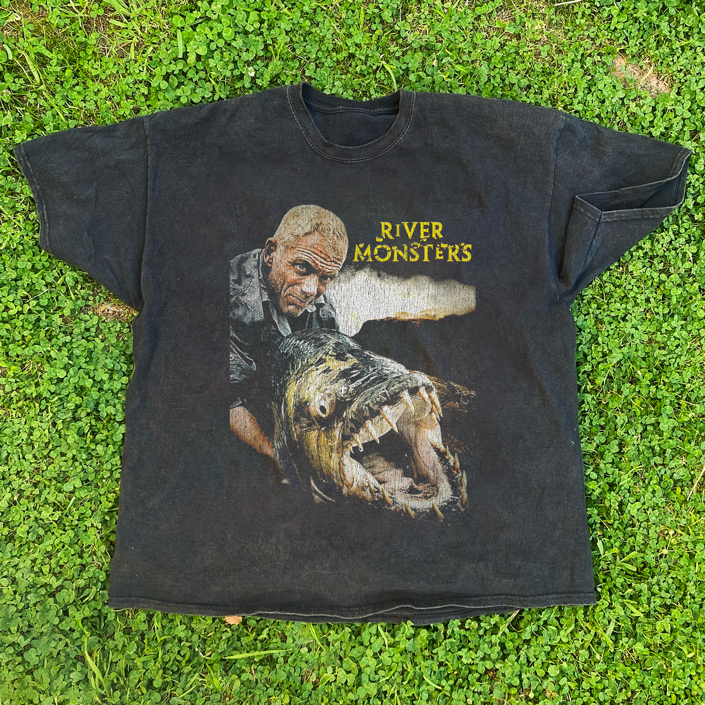 Vintage River Monsters Black T-Shirt