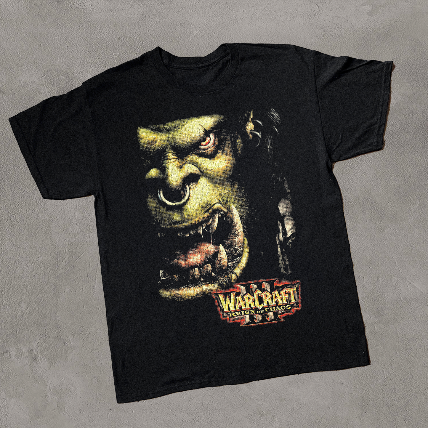 '02 WARCRAFT III REIGN OF CHAOS BLACK T-SHIRT