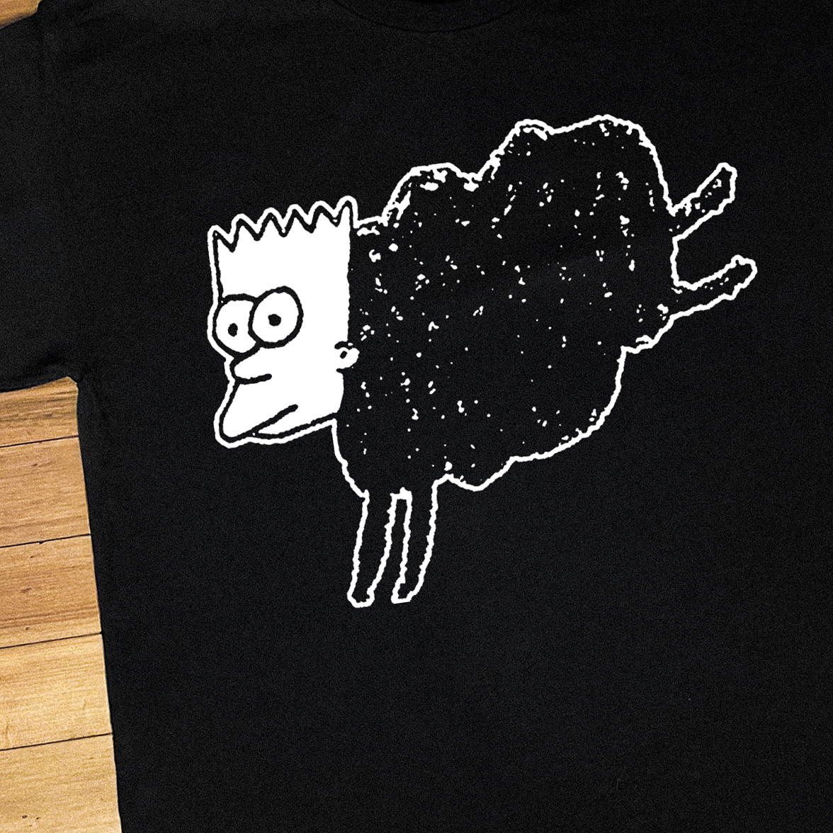 Bart Of Step Minor Threat Parody Black T-Shirt