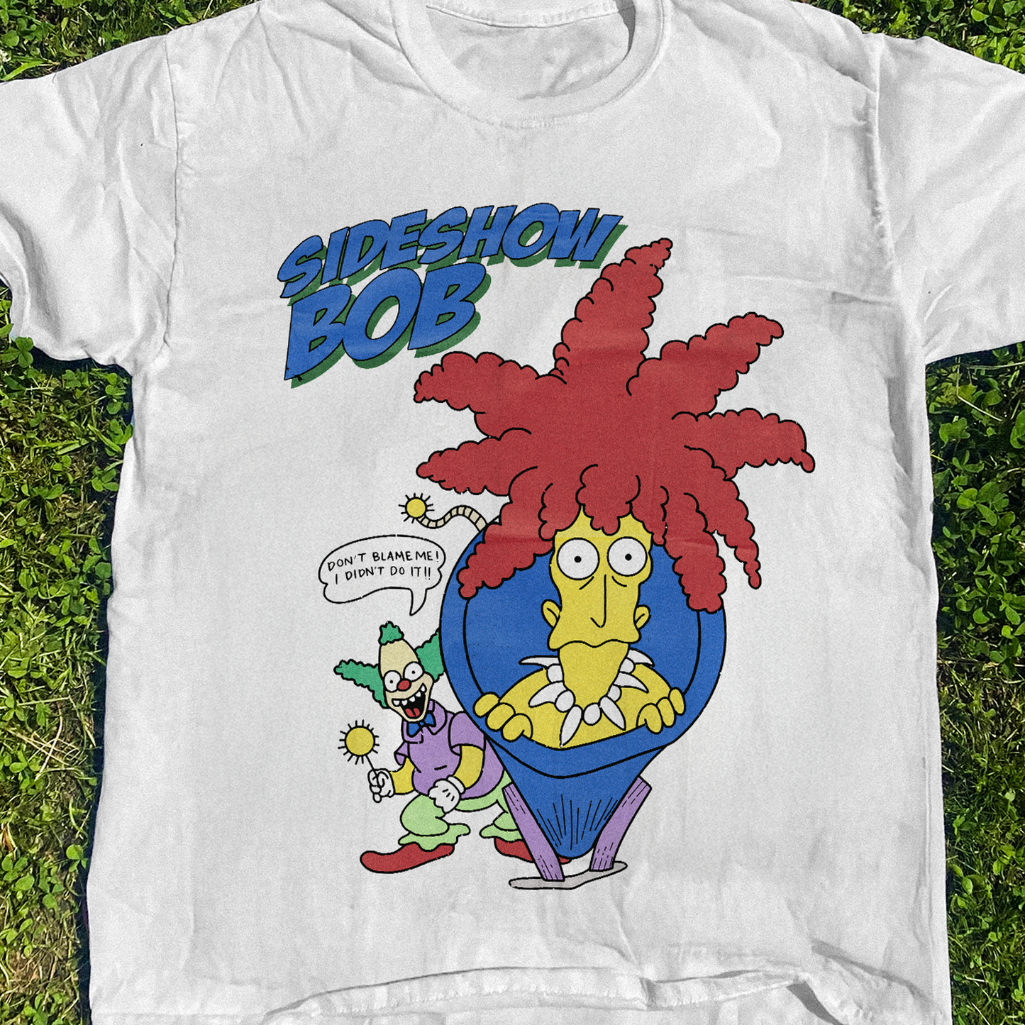 90s BOOTLEG 'SIDESHOW BOB' VINTAGE WASHED WHITE TEE