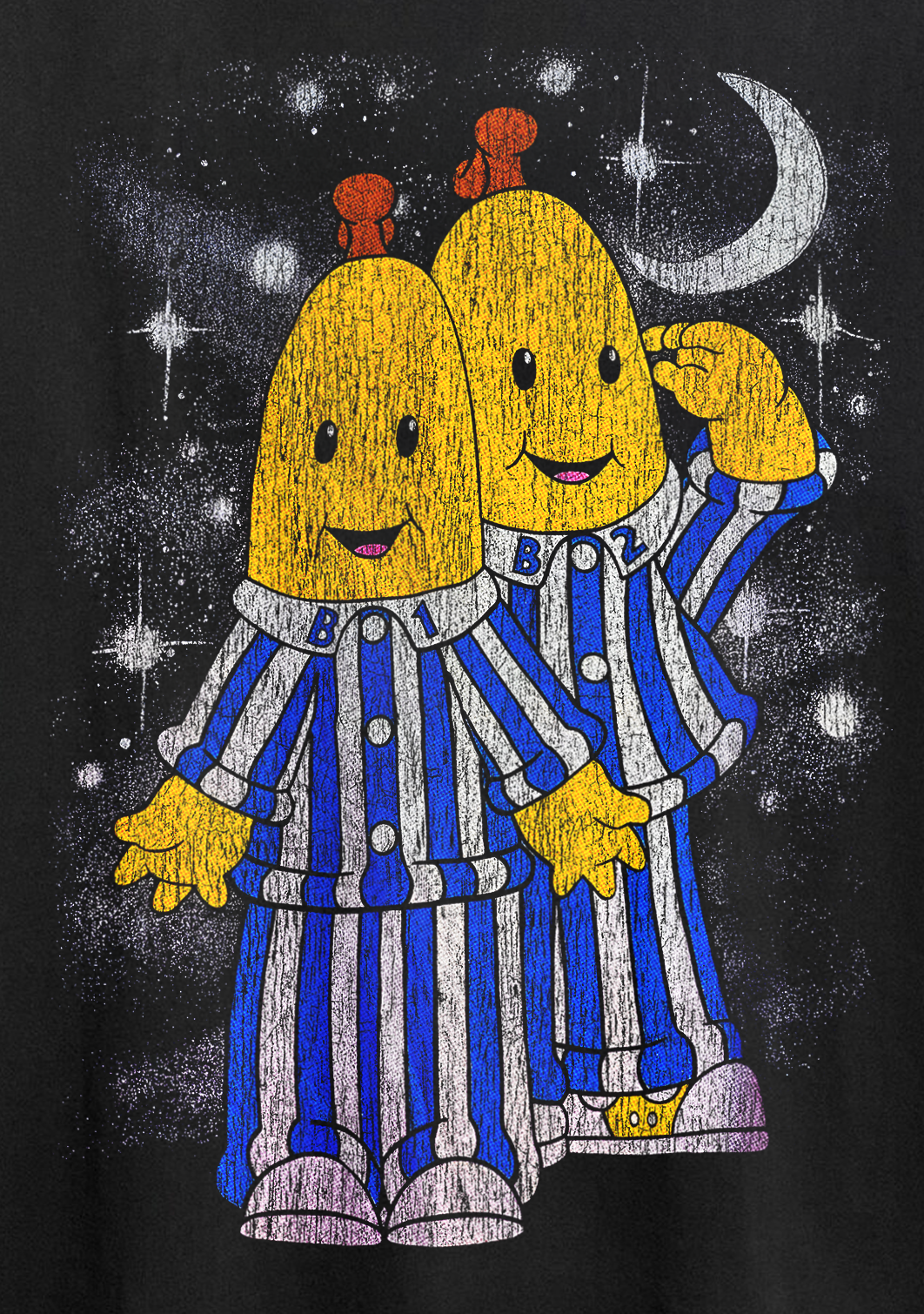 90's Bananas in Pyjamas Black Tee