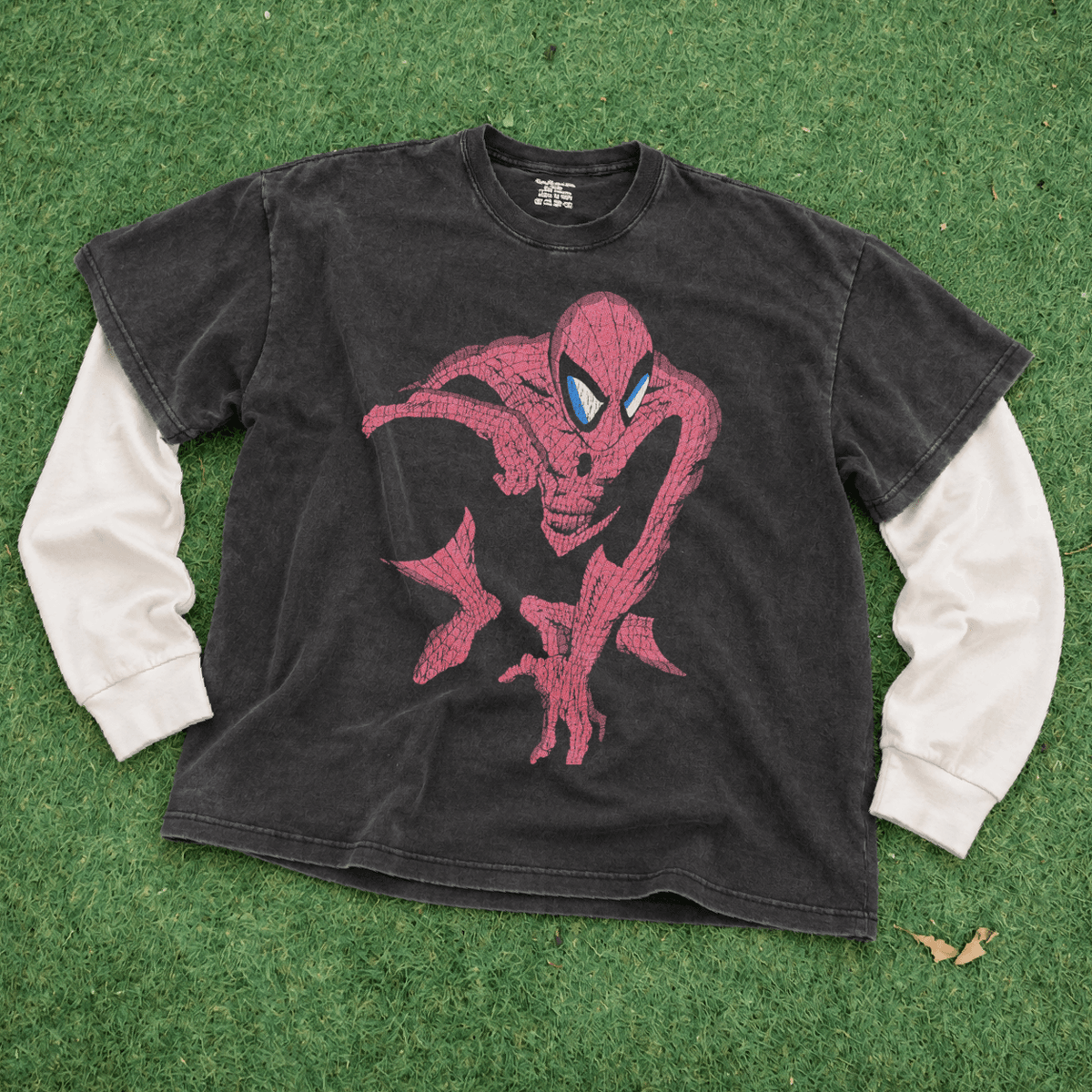 90s Big Spiderman Vintage black and white Tee