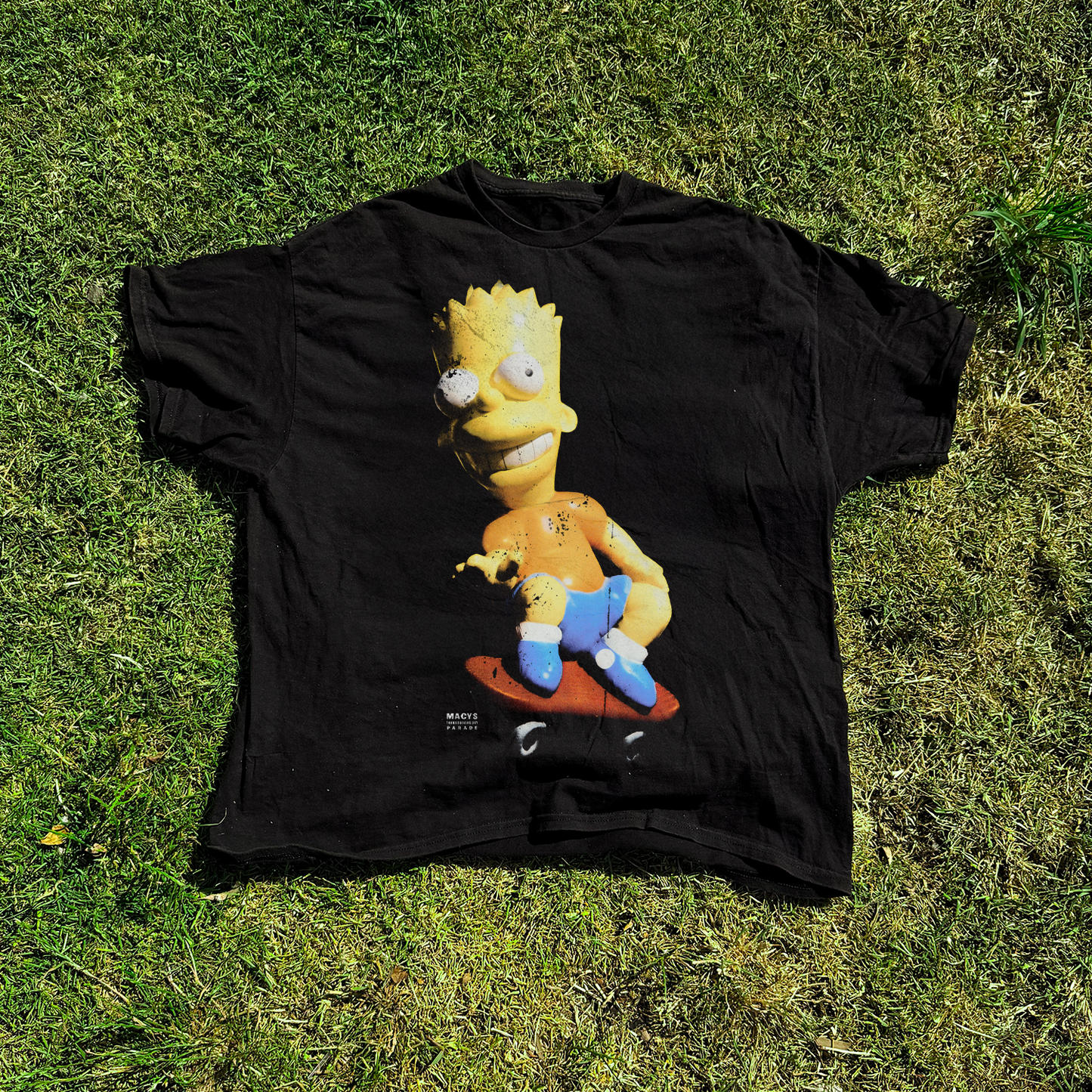 90s MACY'S 'THANKSGIVING BART' VINTAGE WASHED BLACK TEE