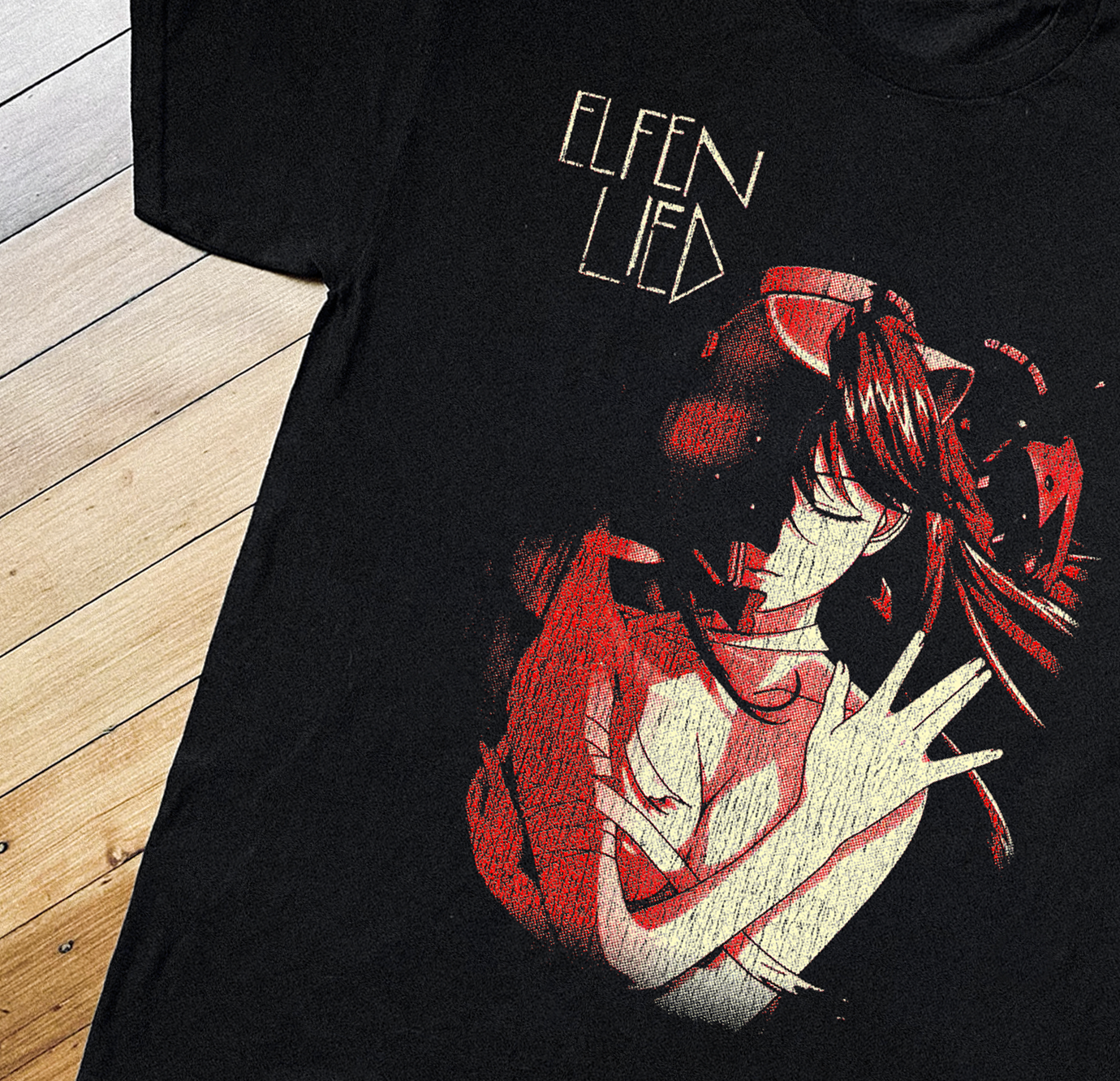 '02 Elfen Lied Black T-Shirt