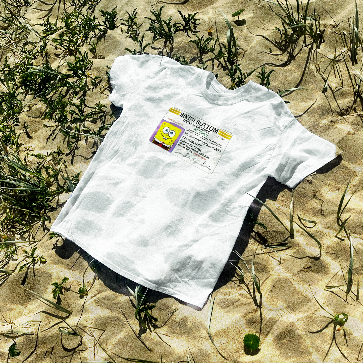 SPONGE 'BOATING LICENSE' VINTAGE WASHED WHITE TEE