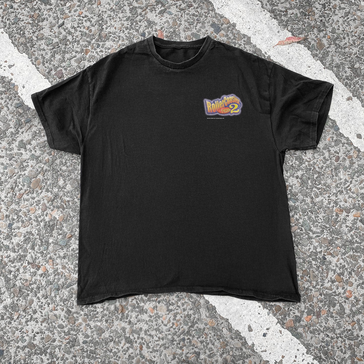 'ROLLERCOASTER TYCOON 2' VINTAGE WASH BLACK TEE