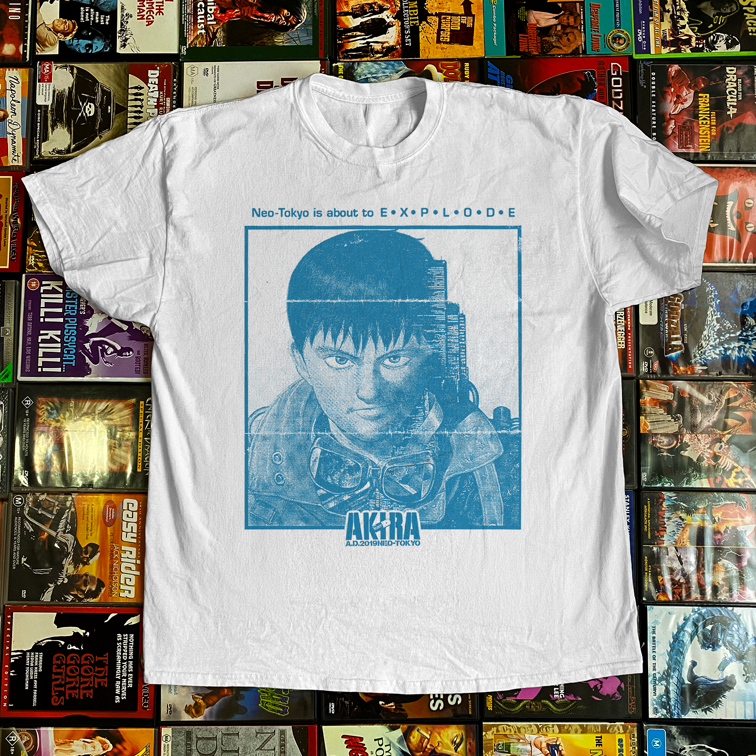 Akira Blue 'Neo Tokyo' White Vintage Washed Tee – Parallel