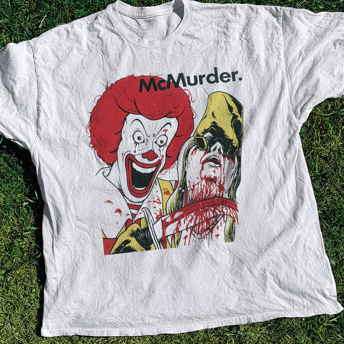 Gruesome 'Mc Murder ' Vintage Washed White Tee