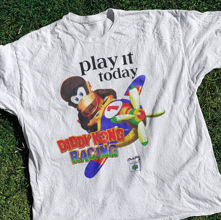 Diddy Kong Racing Vintage Washed White Tee