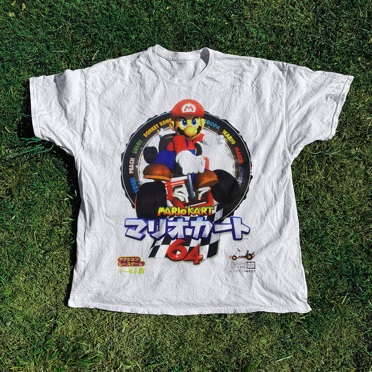 Japanese 90s 'MarioKart 64' Vintage Washed White Tee – Parallel
