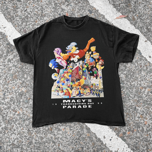 96' 'THANKGSGIVING PARADE' VINTAGE WASHED BLACK TEE