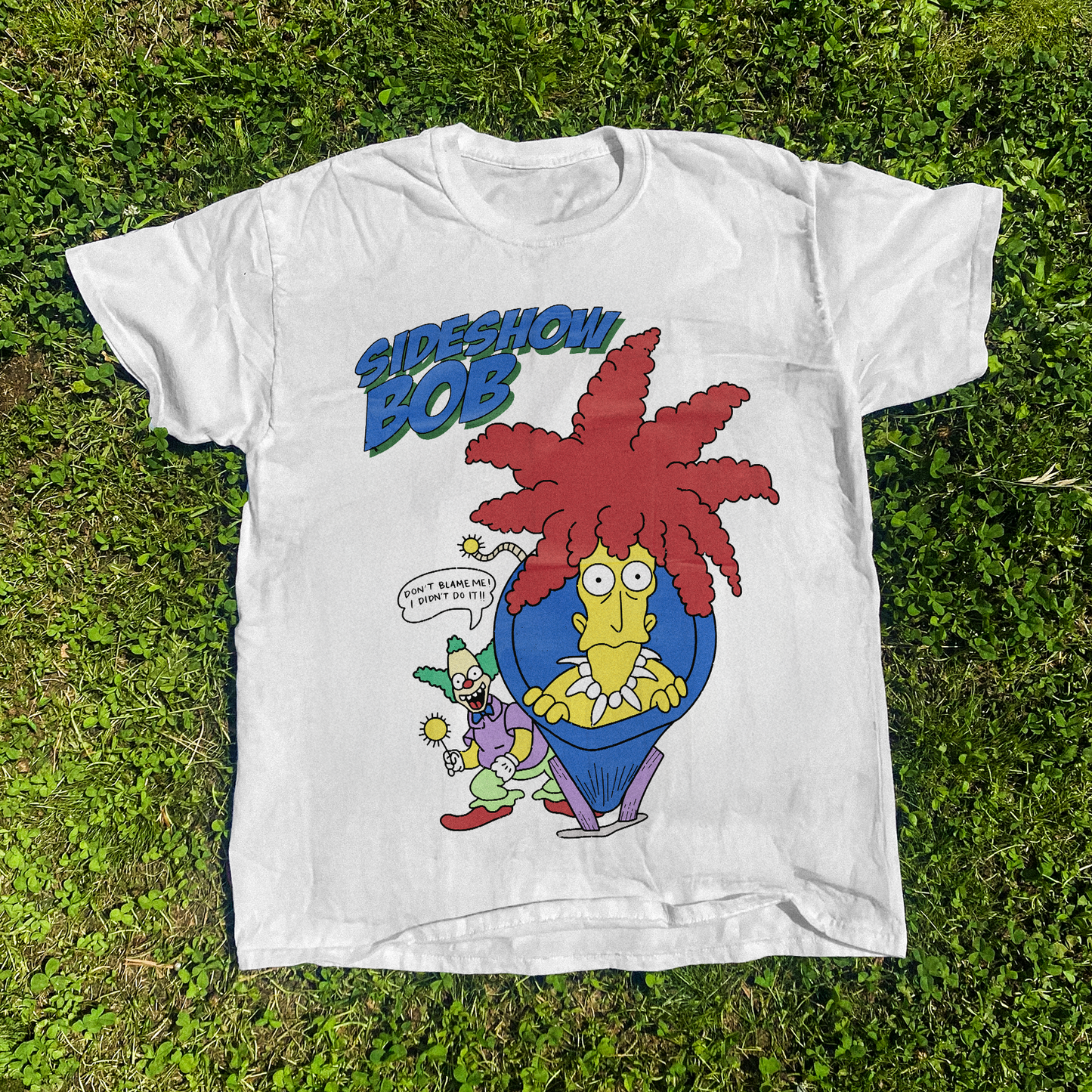 90s BOOTLEG 'SIDESHOW BOB' VINTAGE WASHED WHITE TEE