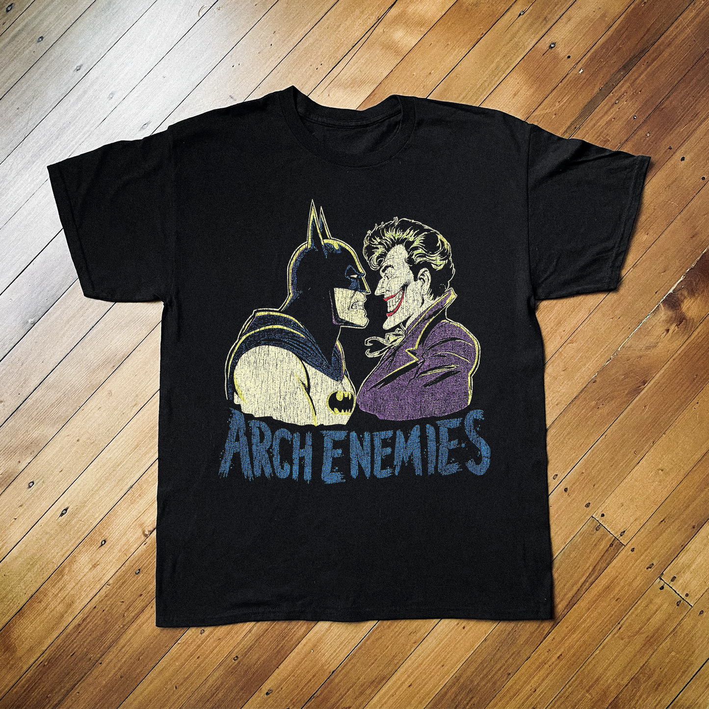 '89 Batman And Joker Archenemies Black T-Shirt