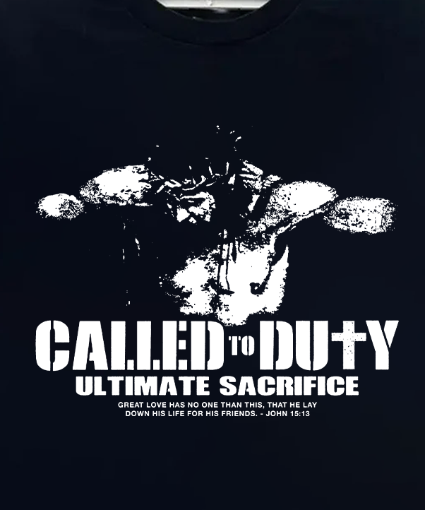 CALLED TO DUTY PARODY VINTAGE BLACK T-SHIRT