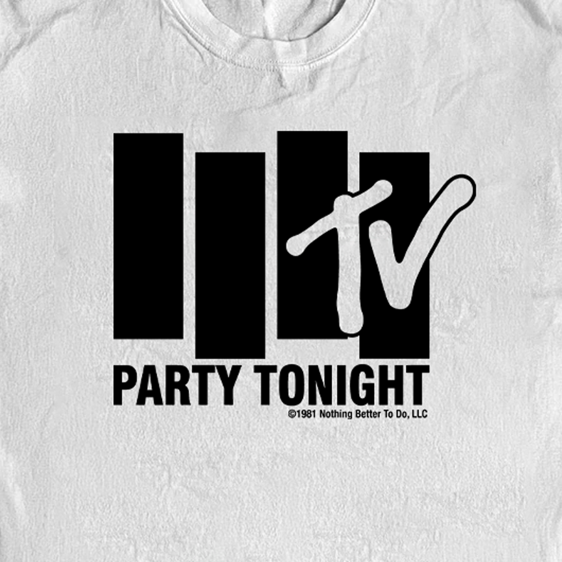 MTV Party Tonight Black Flag Parody White Tee