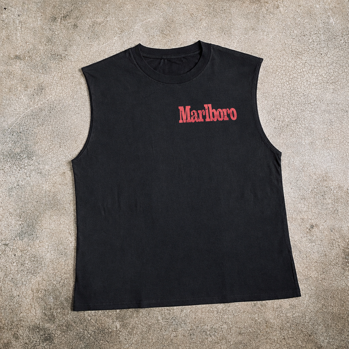 Country 'Herd' Heavy Faded Black Cut-Off Tee