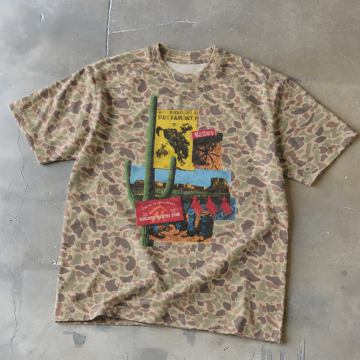 Marlboro Rodeo State Fair Vintage Duck Camo Tee