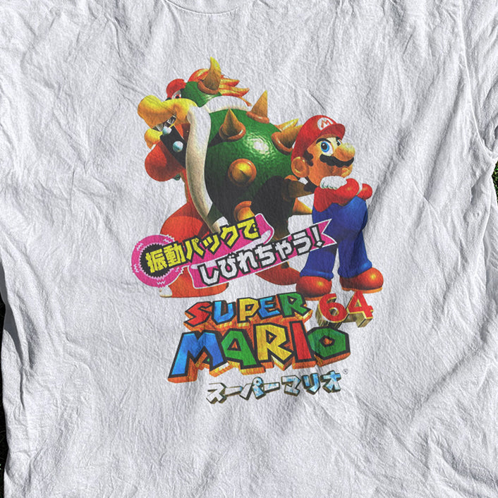 MARIO 64 JAPANESE VINTAGE WASHED WHITE TEE