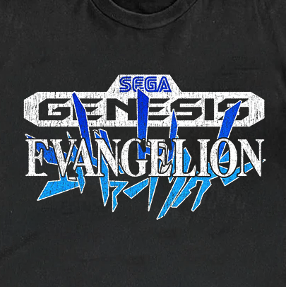 Sega Genesis Evangelion Washed Black Tee