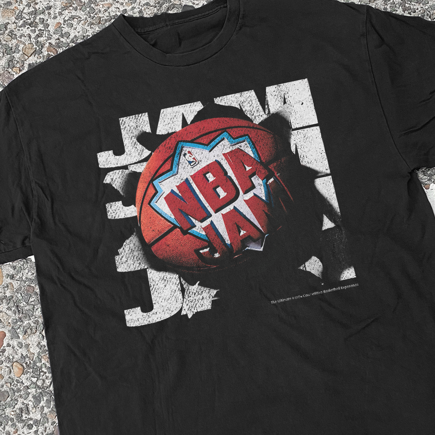 1994 'NB4 Jam' Smash Graphic Vintage Washed Black Tee