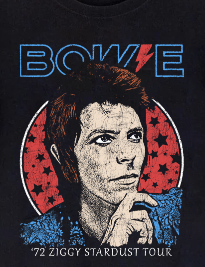 Bowie '72 Tour Vintage Black T-Shirt